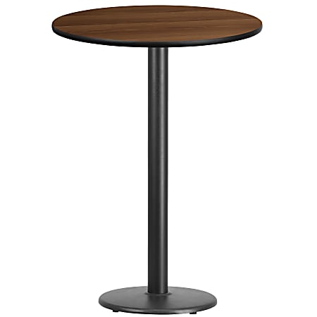 Flash Furniture Round Bar-Height Table, 43-3/16”H x 30”W x 30”D, Walnut