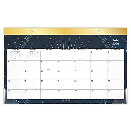 Cambridge® Stargazer 2026 Monthly Desk Pad Calendar, Compact, 17 3/4" x 11"