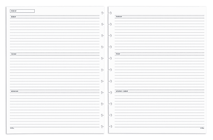 TUL® Discbound Undated Weekly/Monthly Refill Pages, Letter Size, 68 Sheets