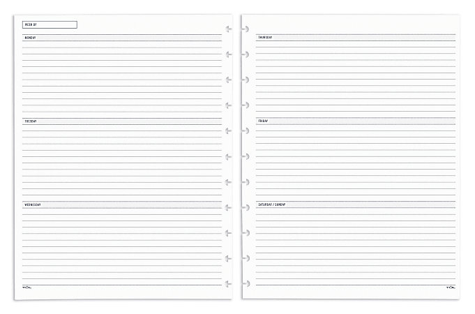 Paper Planner Refills for Ring and Disc Bound Systems