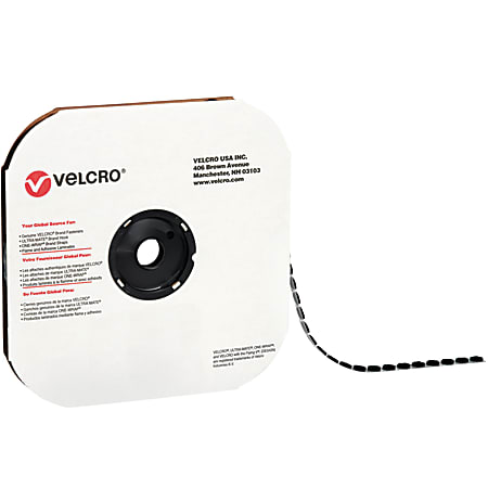 VELCRO® Brand Tape, Hook Dots, 0.63", Black, Case Of 1,200