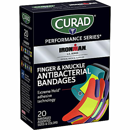 Curad Finger/Knuckle Antibacterial Bandage - Assorted Sizes -