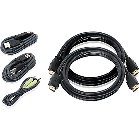 IOGEAR 6ft Dual View HDMI, USB KVM Cable Kit with Audio (TAA) - 6 ft KVM Cable for KVM Switch, Desktop Computer, Notebook, Monitor, Keyboard, Mouse, Speaker