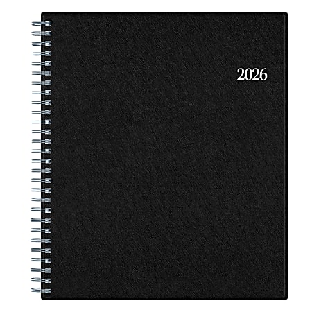 2026 Blue Sky Monthly Planner, 8" x 10", Passages/Solid Black, January To December, 152942