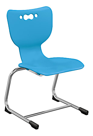 Hierarchy Stackable Cantilever Student Chairs, 14", Blue/Chrome, Set Of 5 Chairs