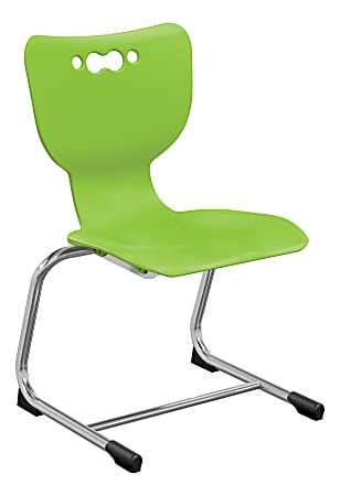 Hierarchy Stackable Cantilever Student Chairs, 14", Lime/Chrome, Set Of 5 Chairs