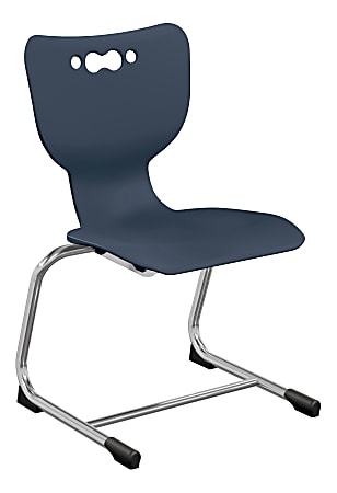 Hierarchy Stackable Cantilever Student Chairs, 16", Navy/Chrome, Set Of 5 Chairs