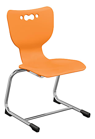 Hierarchy Stackable Cantilever Student Chairs, 16", Orange/Chrome, Set Of 5 Chairs