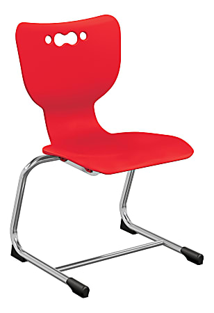 Hierarchy Stackable Cantilever Student Chairs, 16", Red/Chrome, Set Of 5 Chairs