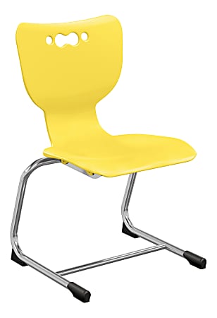 Hierarchy Stackable Cantilever Student Chairs, 16", Yellow/Chrome, Set Of 5 Chairs