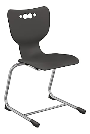 Hierarchy Stackable Cantilever Student Chairs, 18", Black/Chrome, Set Of 5 Chairs