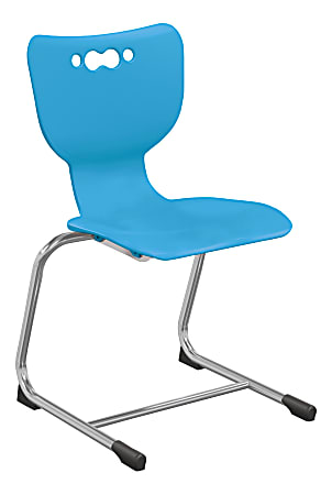 Hierarchy Stackable Cantilever Student Chairs, 18", Blue/Chrome, Set Of 5 Chairs