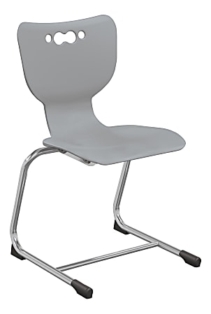 Hierarchy Stackable Cantilever Student Chairs, 18", Gray/Chrome, Set Of 5 Chairs