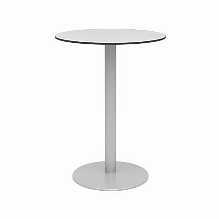 KFI Studios Eveleen Round Outdoor Bistro Patio Table, 41”H x 30”W x 30”D, Fashion Gray/Silver