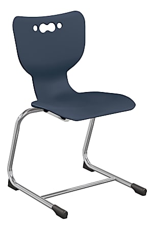 Hierarchy Stackable Cantilever Student Chairs, 18", Navy/Chrome, Set Of 5 Chairs