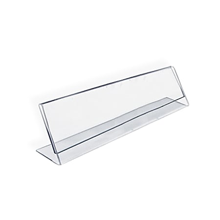 Azar Displays Acrylic L-Shaped Sign Holders, 2" x 6", Clear, Pack Of 10