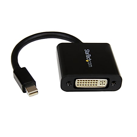 StarTech.com Mini DisplayPort to DVI Video Adapter Converter - Black Mini DP to DVI - 1920x1200 - 5.10" DisplayPort/DVI Video Cable for Video Device, Monitor, Projector, Notebook