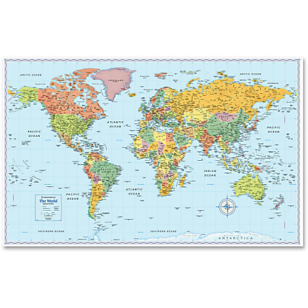 Rand McNally World Wall Map 32 Width x 50 Height - Office Depot