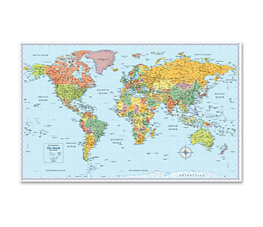 Rand McNally World Wall Map, 32" Width x 50" Height