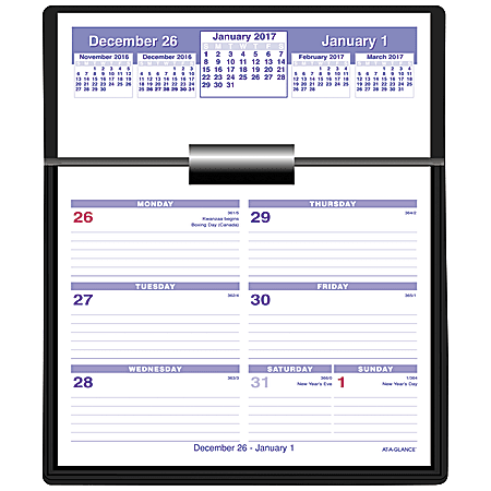 AT-A-GLANCE® Flip-A-Week® Desk Calendar And Base, 5 5/8" x 7", January–December 2017