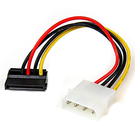 StarTech.com 6in 4 Pin LP4 to Left Angle SATA Power Cable Adapter - Power a SATA hard drive from a conventional LP4 power supply connection
