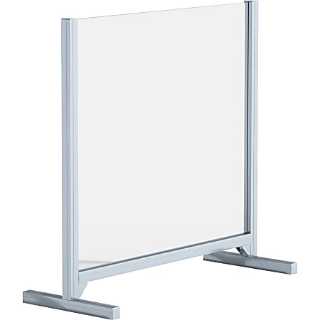 Lorell® Adjustable Glass Protective Barrier, 30" x 29", Clear