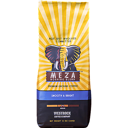 Westrock™ Meza Morning Blend Ground Coffee, Medium Roast, 12 Oz Bag