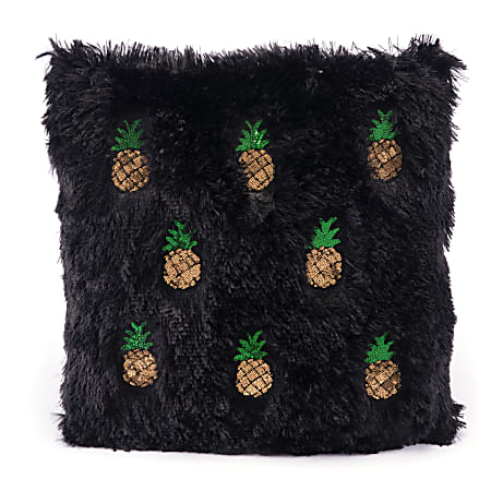 Zuo Modern Pineapple Pillow, Black/Gold