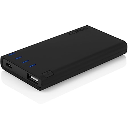 Incipio offGRID - Power bank - 4000 mAh - 2.1 A (USB) - on cable: Micro-USB - obsidian black