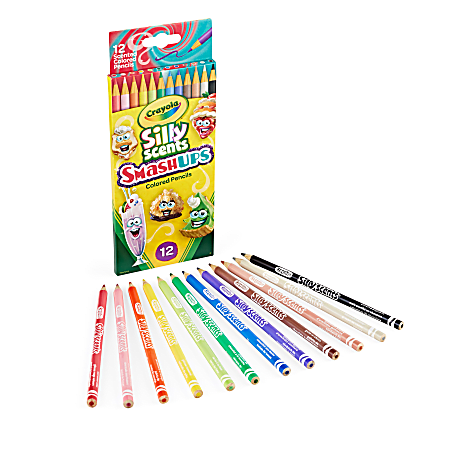 Crayola Silly Scents Smash Ups Colored Pencils Assorted Colors Box Of 12  Pencils - Office Depot
