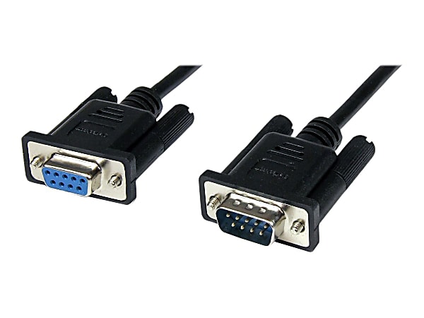 StarTech.com 2m Black DB9 RS232 Serial Null Modem Cable F/M  - 2m DB9 Null Modem Cable - DB9 Male to Female Cable - RS232 Null Modem Cable - 9 pin Null Modem Cable - 2 m Male to Female Null Modem Cable - 1x DB9 (M), 1x DB9 (F), Black - 2 meter / 6.56ft