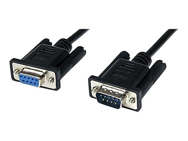 StarTech.com 2m Black DB9 RS232 Serial Null Modem Cable F/M - DB9 Male to Female - 9 pin Null Modem Cable - SCNM9FM2MBK