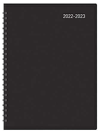 Office Depot® Brand 18-Month Weekly/Monthly Academic Planner, 6" x 8", 30% Recycled, Black, July 2022 To December 2023