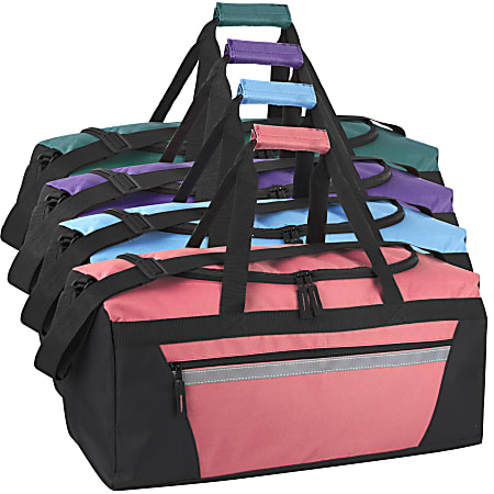 Trailmaker Duffel Bags, 11”H x 22”W x 11”D, Assorted Colors, Set Of 24 Duffel Bags, 6430AST1Q24