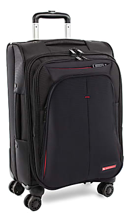 Swiss Mobility Purpose Upright Rolling Business Carry On, 23"H x 11"W x 14-1/2"D, Black