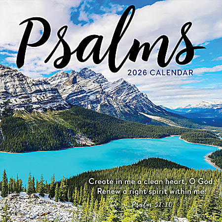 2026 TF Publishing Inspiration Monthly Wall Calendar, 12" x 12", Psalms, January To December