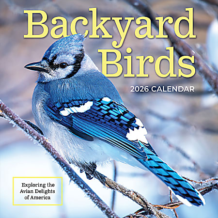 2026 TF Publishing Animals Monthly Wall Calendar, 12" x 12", Backyard Birds, January To December