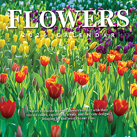 2026 TF Publishing Scenic & Nature Monthly Wall Calendar, 12" x 12", Flowers, January To December