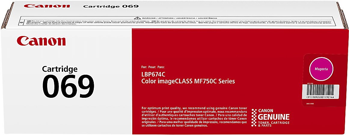 Canon 069 Toner Cartridge, Magenta, 5092C001