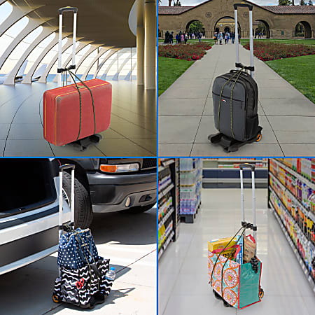 Mount It Folding Premium Luggage Cart Black Office Depot