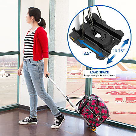 Mount It Folding Premium Luggage Cart Black Office Depot