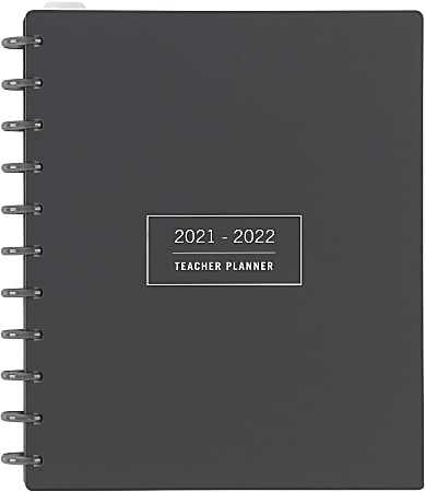 TUL® Discbound Monthly Teacher Planner, Letter Size, Gray, July 2021 To June 2022