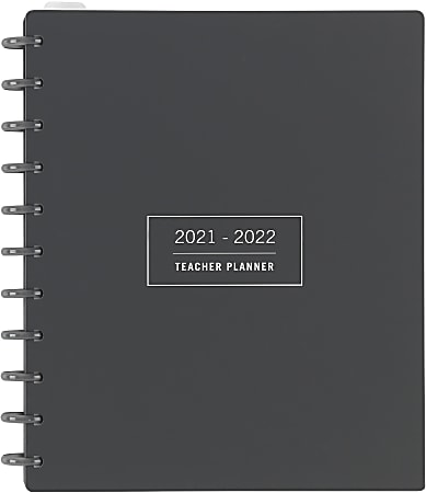 TUL® Discbound Monthly Teacher Planner, Letter Size, Gray, July 2021 To June 2022