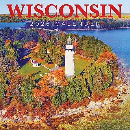 2026 TF Publishing Scenic & Nature Monthly Wall Calendar, 12" x 12", Wisconsin, January To December