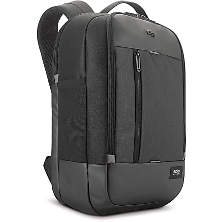 Solo Carrying Case (Backpack) for 17.3" Notebook - Black - Damage Resistant - Mesh Pocket - Shoulder Strap, Handle, Luggage Strap - 18.5" Height x 13" Width x 3.5" Depth - 1 Pack