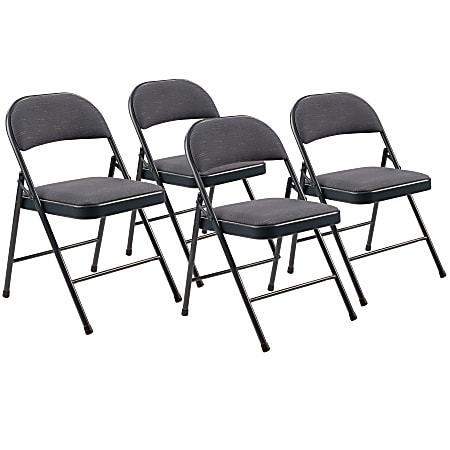 National Public Seating Commercialine 970 Series Fabric Upholstered Folding Chairs, Star Trail Blue, Pack Of 4 Chairs