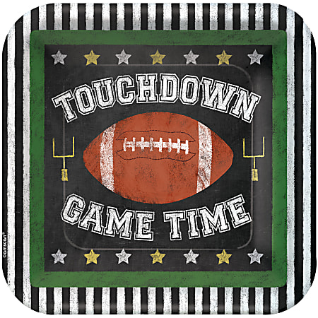 Amscan Paper Football Game Time Square Plates, 9", 3 Per Pack, Case Of 18 Packs