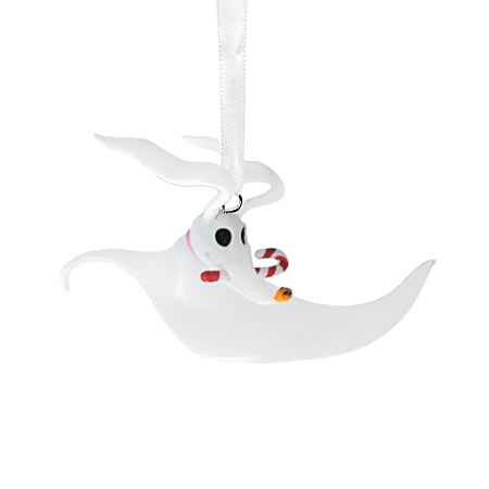 Hallmark Resin Christmas Ornament, 2-1/4” x 2-1/4” x 1-1/2”, Disney Tim Burton's The Nightmare Before Christmas Zero With Candy Cane