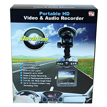 DashCam Pro™ 32GB HD Digital Automotive Dashboard Camcorder, Black