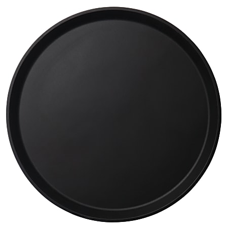 Cambro Round Camtread Trays, 16", Black, Set Of 12 Trays, 1600CT110